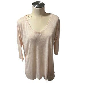 NWT nostalgia dolman sleeve poleyester blouse pink vneck top